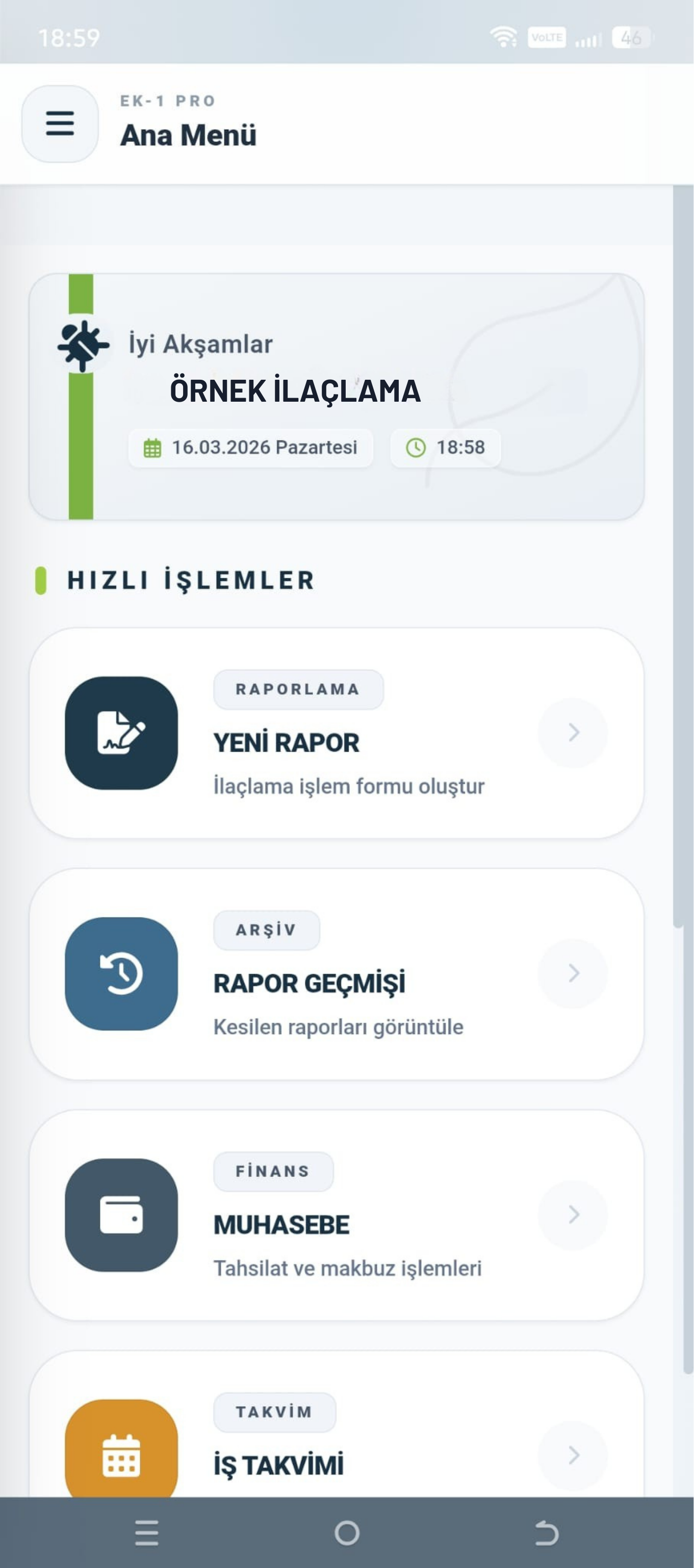 EK-1 PRO Mobil Uygulama